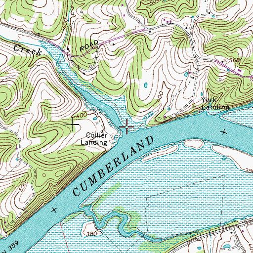 Topographic Map of Sugar Creek, TN