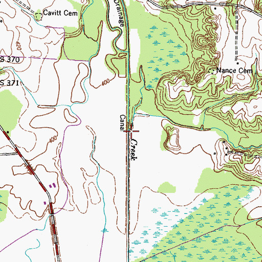 Topographic Map of Sugar Creek, TN