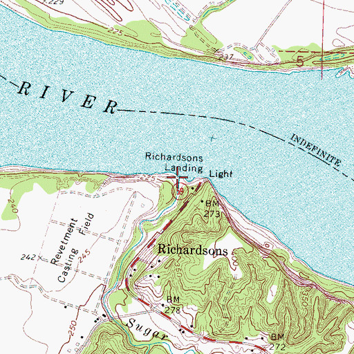 Topographic Map of Sugar Creek, TN