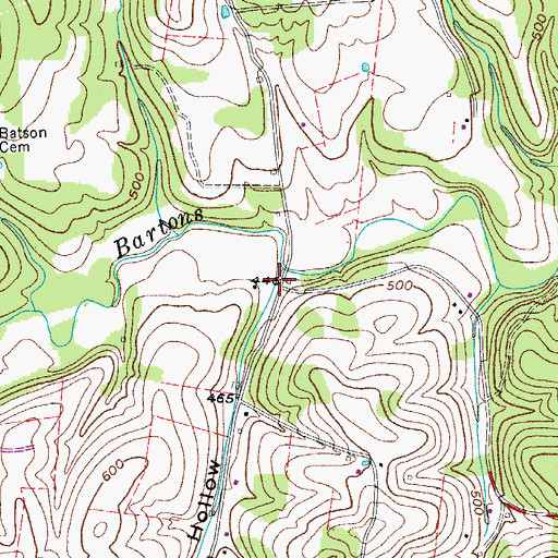 Topographic Map of Sugar Hollow, TN