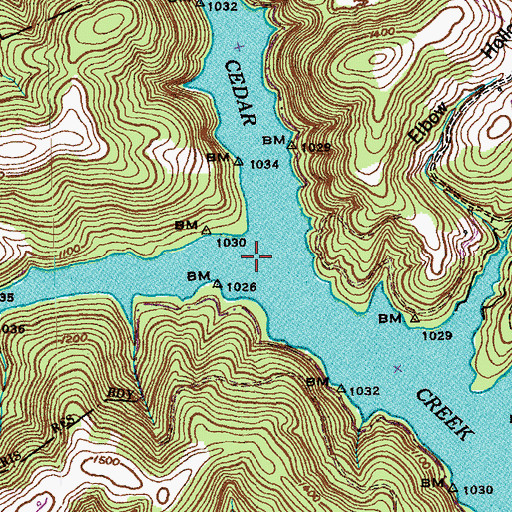 Topographic Map of Sugar Hollow, TN