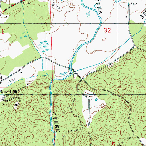 Topographic Map of Spear Branch, AL