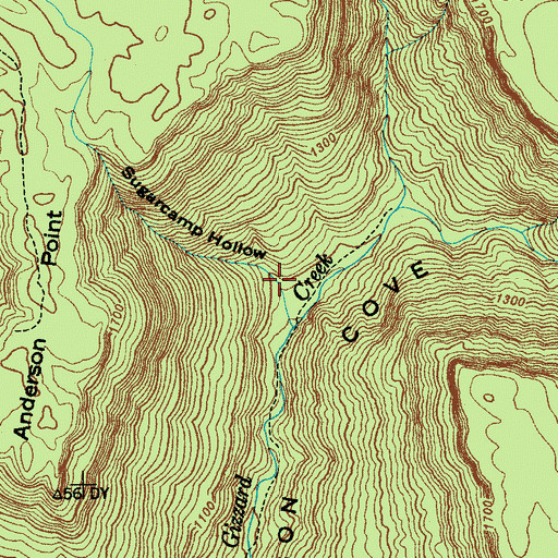 Topographic Map of Sugarcamp Hollow, TN