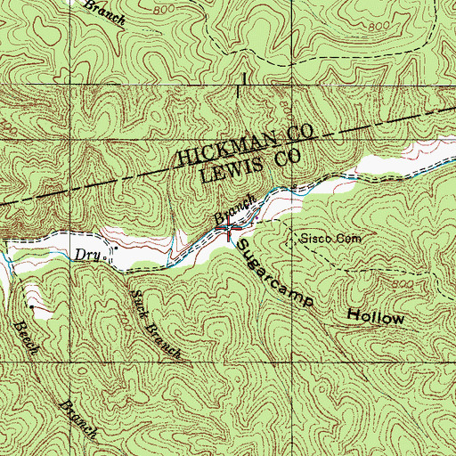 Topographic Map of Sugarcamp Hollow, TN