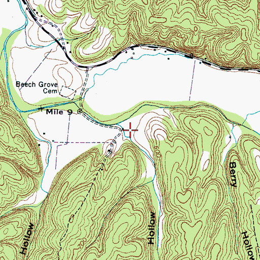 Topographic Map of Sugarcamp Hollow, TN