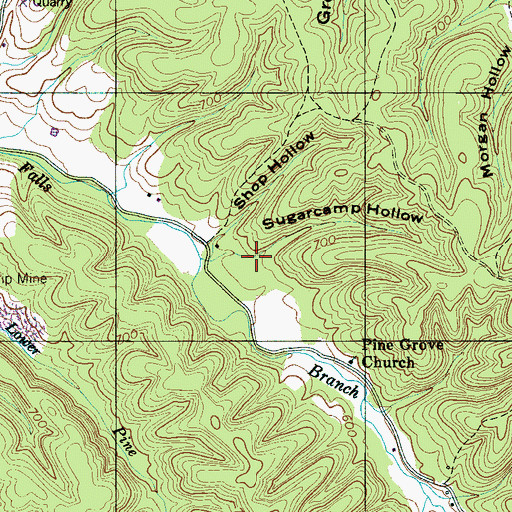 Topographic Map of Sugarcamp Hollow, TN