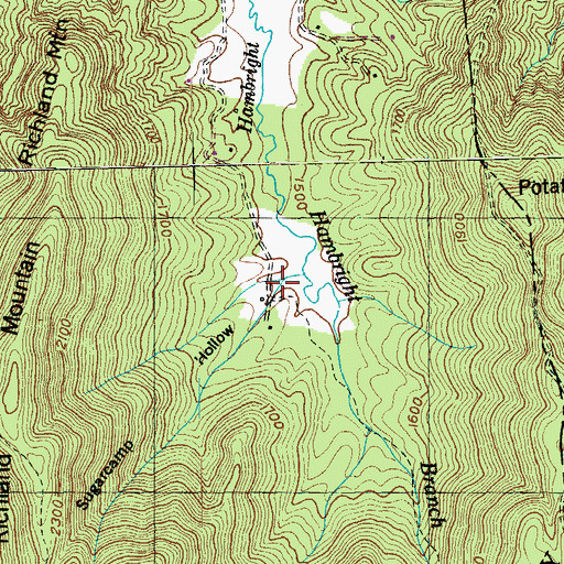 Topographic Map of Sugarcamp Hollow, TN