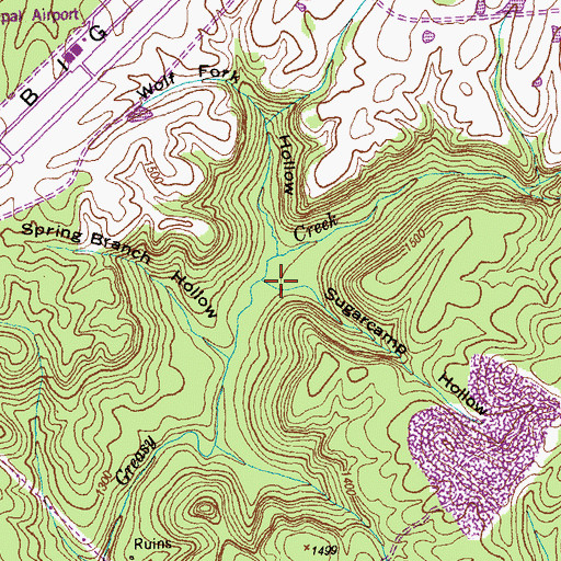 Topographic Map of Sugarcamp Hollow, TN