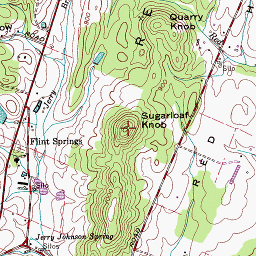 Topographic Map of Sugarloaf Knob, TN