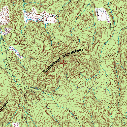 Topographic Map of Sugarloaf Mountain, TN