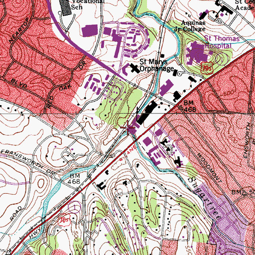 Topographic Map of Sugartree Creek, TN
