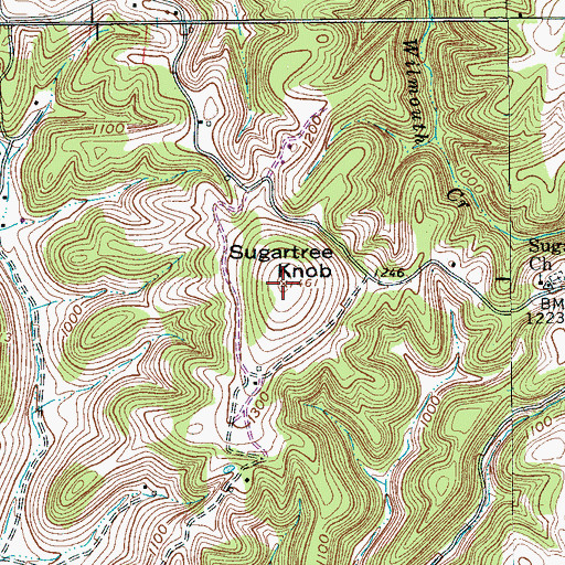 Topographic Map of Sugartree Knob, TN