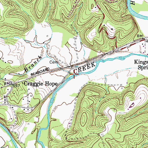 Topographic Map of Sullivan Branch, TN