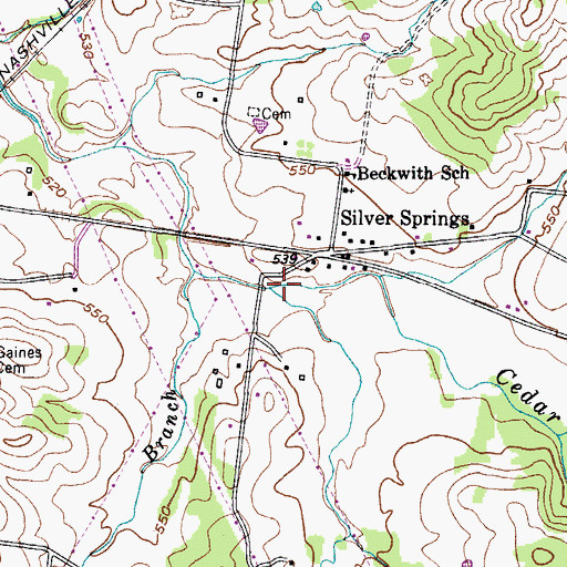 Topographic Map of Sullivan Branch, TN