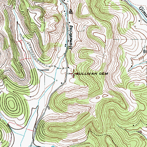 Topographic Map of Sullivan Cemetery, TN