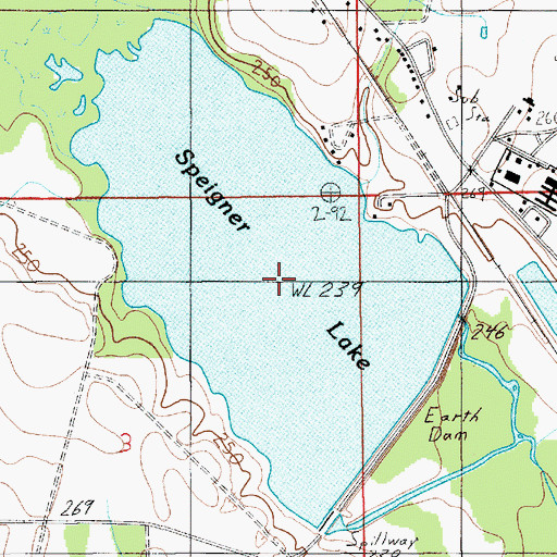 Topographic Map of Speigner Lake, AL
