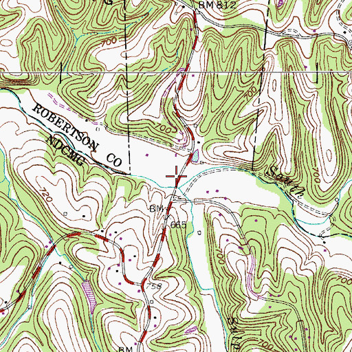 Topographic Map of Sulphur Branch, TN