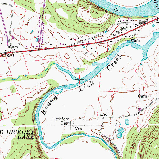 Topographic Map of Sulphur Branch, TN