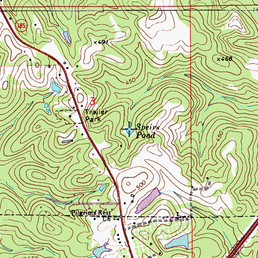 Topographic Map of Speirs Pond, AL