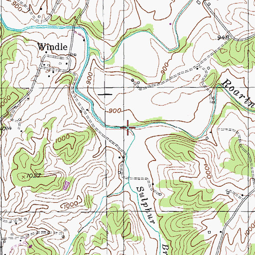 Topographic Map of Sulphur Branch, TN