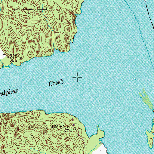Topographic Map of Sulphur Creek, TN