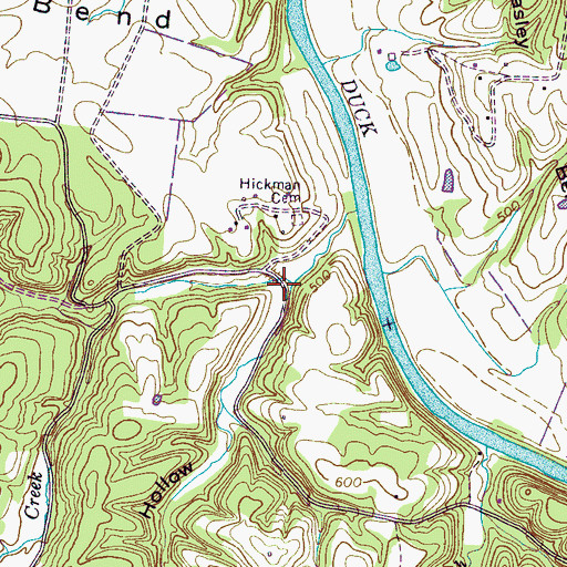 Topographic Map of Sulphur Hollow, TN