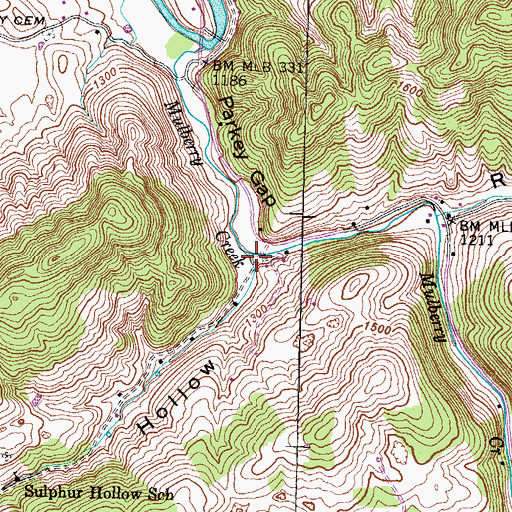 Topographic Map of Sulphur Hollow, TN