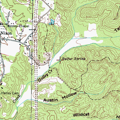 Topographic Map of Sulfur Spring, TN