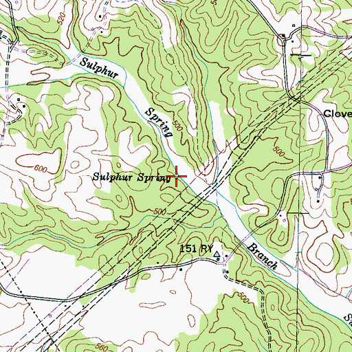 Topographic Map of Sulphur Spring, TN