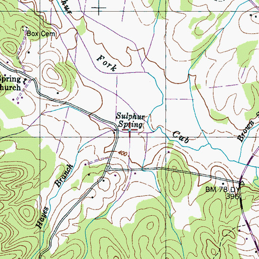 Topographic Map of Sulphur Spring, TN