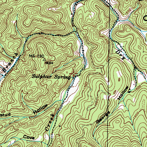 Topographic Map of Sulphur Spring, TN