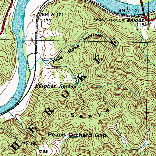 Topographic Map of Sulphur Spring, TN