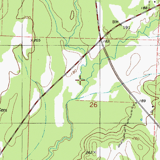 Topographic Map of Spencer Branch, AL