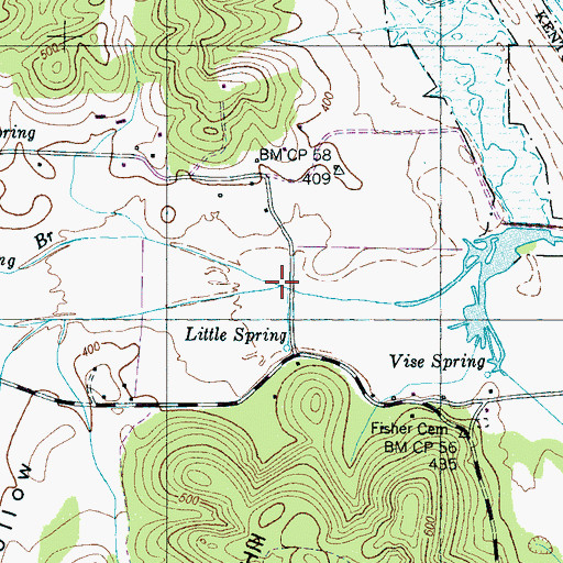 Topographic Map of Sulphur Spring Branch, TN