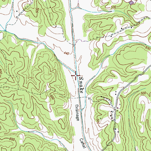 Topographic Map of Sulphur Spring Branch, TN