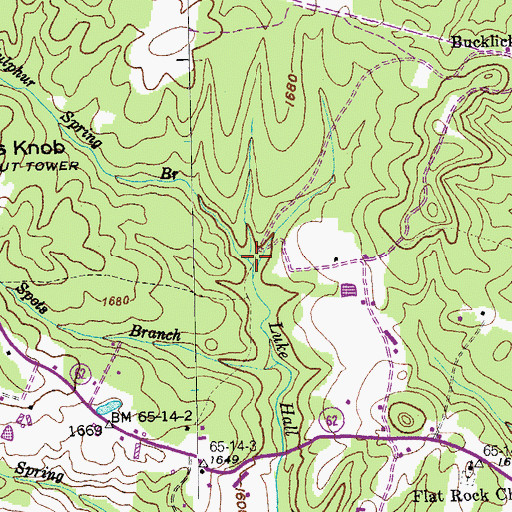 Topographic Map of Sulphur Spring Branch, TN