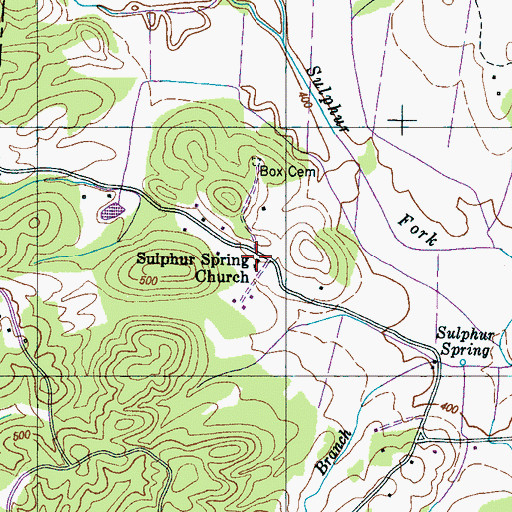 Topographic Map of Sulphur Spring Church, TN