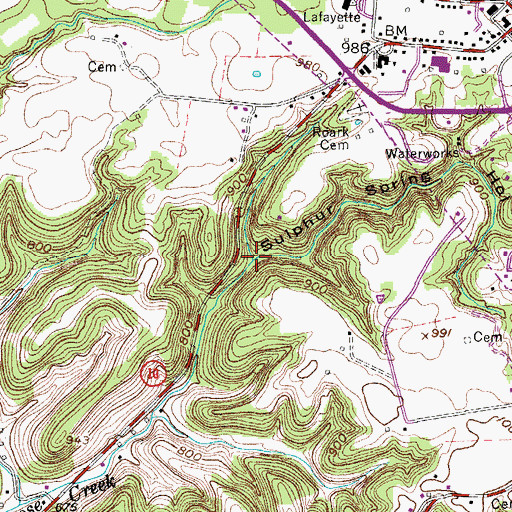 Topographic Map of Sulphur Spring Hollow, TN