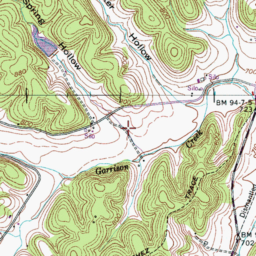 Topographic Map of Sulphur Spring Hollow, TN