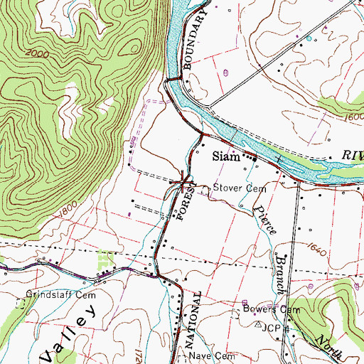 Topographic Map of Sulphur Springs Branch, TN