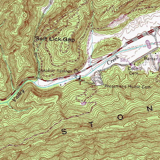 Topographic Map of Sulphur Springs Church, TN