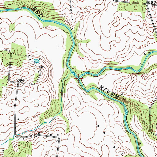 Topographic Map of Summers Branch, TN