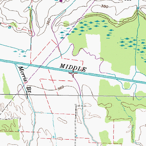 Topographic Map of Summers Creek, TN