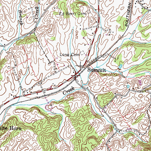 Topographic Map of Summit, TN