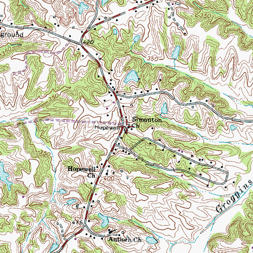 Topographic Map of Sumonton Church, TN