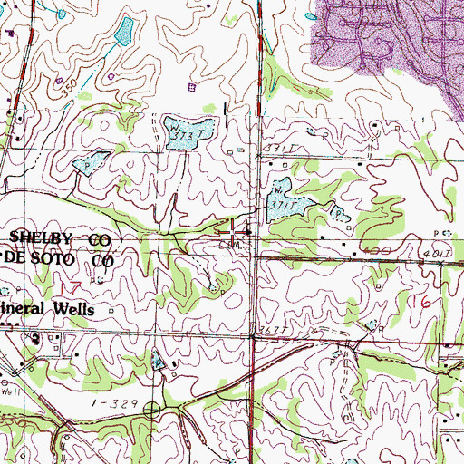 Topographic Map of Sunny Chapel, TN