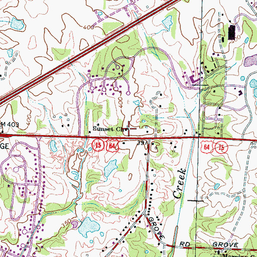 Topographic Map of Sunset Church, TN