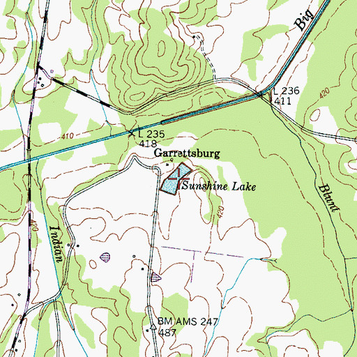 Topographic Map of Sunshine Lake, TN