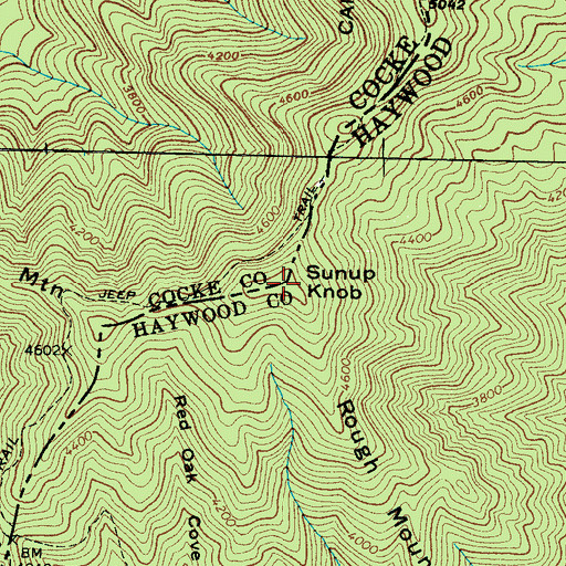 Topographic Map of Sunup Knob, NC