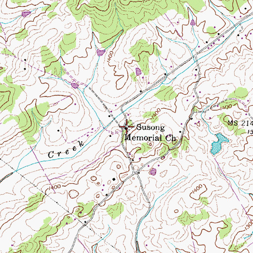 Topographic Map of Susong Memorial Church, TN